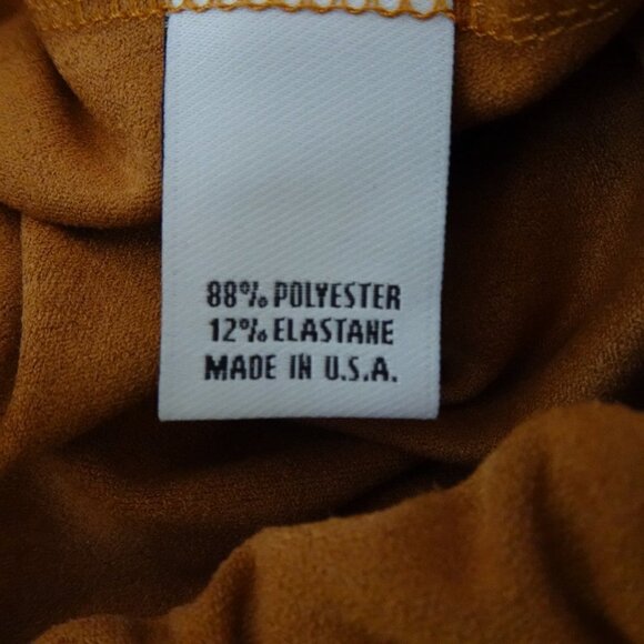 Bryn Walker Cowl Neck Top Women's Plus Size 3X Brown Stretch Faux Suede MADE USA - Picture 9 of 10